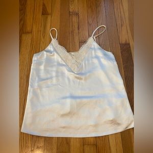 Skies Are Blue Champagne silk Lace Detail Cami